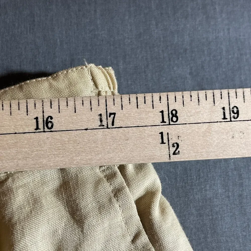 Godbody Linen Pants Mens Size XL Tan Straight Leg Pleated Front‎ Vacation Resort